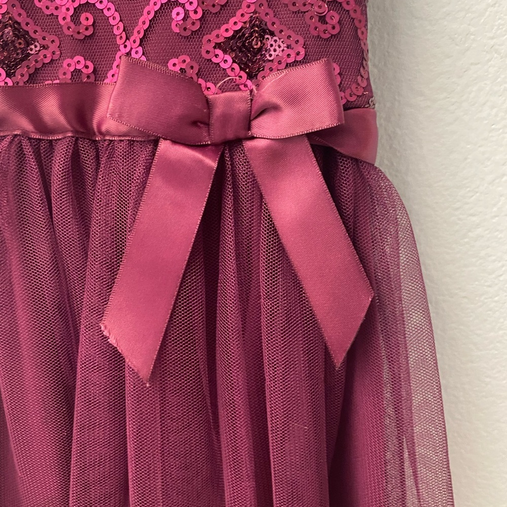 LILT Girls Formal Fall Sleeveless Dress w/ Sequence - Maroon / Burgundy - size 6